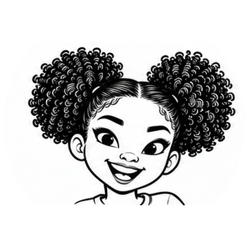 Ayanda with two curly puffs